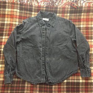 Black chambray Madewell button up shirt